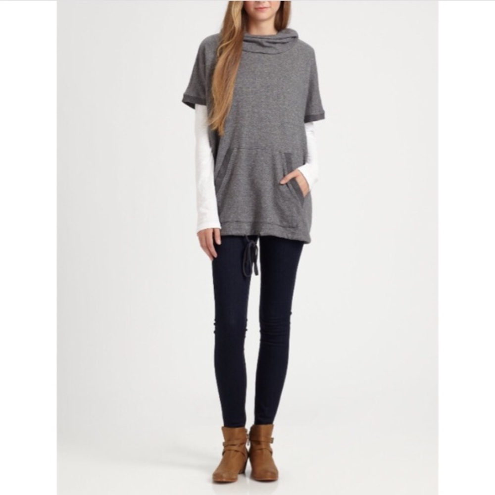 James Perse Gray Poncho Hoodie - Picture 3 of 8